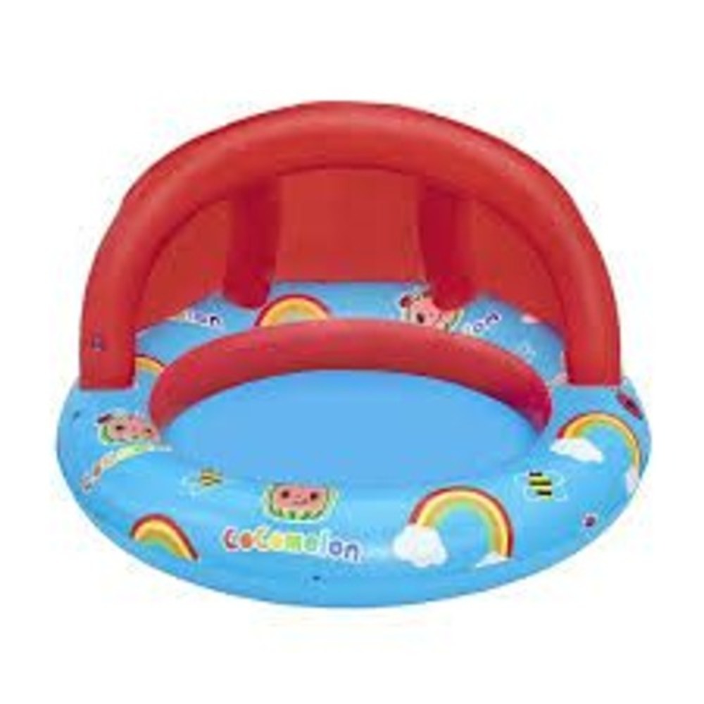 CoComelon Shaded Baby Pool Inflatable Toddler Sunshade UV Safe Blue Red F2666